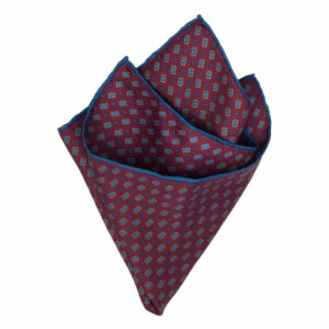 Seiden-Twill Einstecktuch mit Muster Bordeaux
