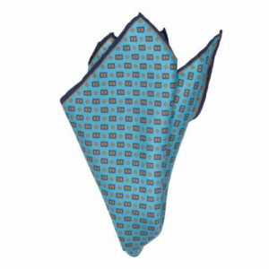 Seiden-Twill Einstecktuch mit Muster Hellblau