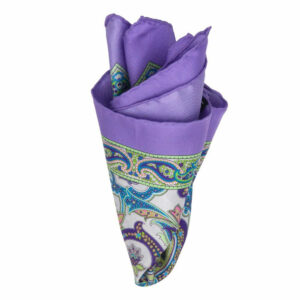 Seiden-Twill-Einstecktuch mit Paisley Flieder