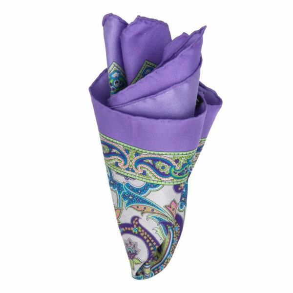 Seiden-Twill-Einstecktuch mit Paisley Flieder