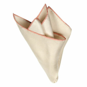Seideneinstecktuch mit Paspel in Rosa Kombi
