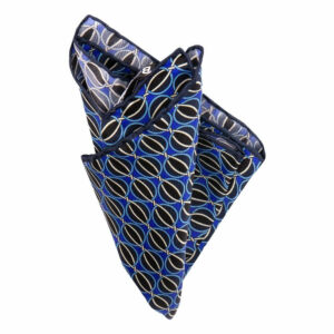 Seideneinstecktuch mit Retro-Muster Marineblau