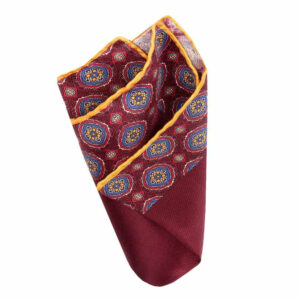 Seideneinstecktuch mit geom Muster Bordeaux