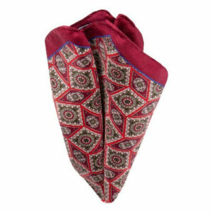Seideneinstecktuch mit geom Muster Bordeaux