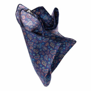 Seideneinstecktuch mit kl. Paisleys Marineblau
