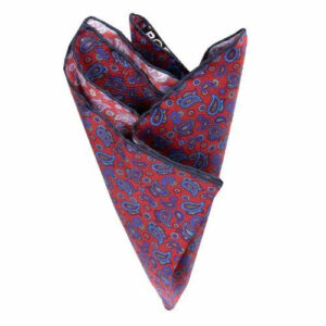 Seideneinstecktuch mit kl. Paisleys Rot