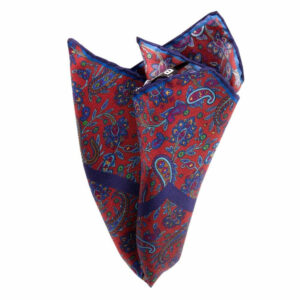 Twill-Seiden-Einstecktuch mit Paisleys Bordeaux