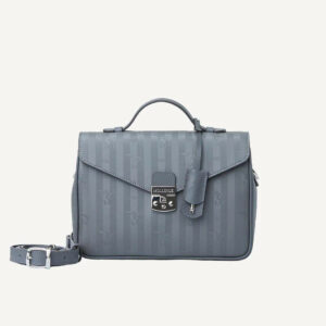 Umhängetasche  grau  Canvas mit Leder
