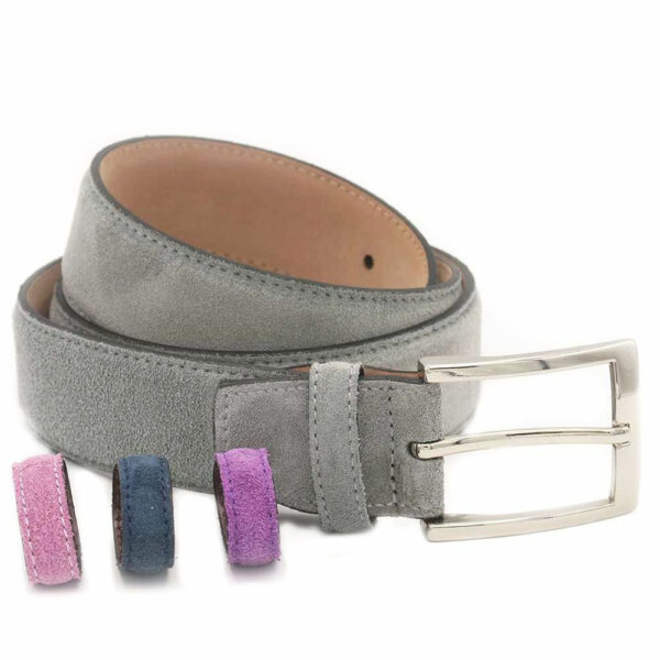 Veloursledergürtel Grau