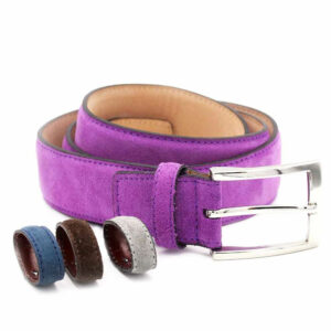 Veloursledergürtel Lila