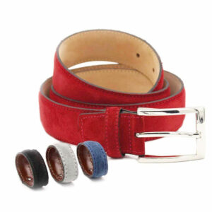 Veloursledergürtel Rot