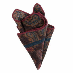 Wollflanell-Einstecktuch mit Paisley Schwarz