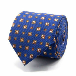 Wollkrawatte mit geometrischem Muster Blau