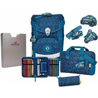 DerDieDas ErgoFlex EASY Schulrucksack-Set 5-teilig mit Sporttasche Blue Speed