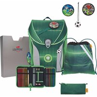 DerDieDas ErgoFlex MAX Schulrucksack-Set 5-teilig mit Sportbeutel Soccer Green