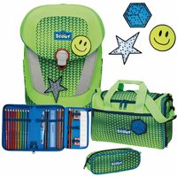 Scout Sunny II Schulranzen-Set 4-teilig mit Sporttasche DIN Neon Green Gecko