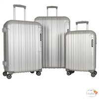 March Cosmopolitan Special Edition Trolley-Set L/M/S 4-Rollen silver alu brushed