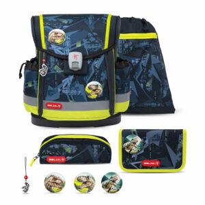 Classy Plus T-Rex Lime schoolbag set 5 pcs