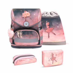 Compact Ballerina Black Pink schoolbag set 4 pcs