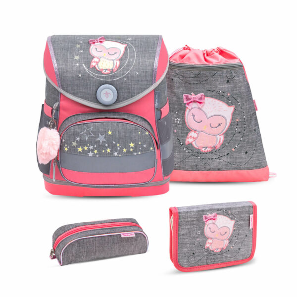 Compact Little Owl schoolbag set 4 pcs