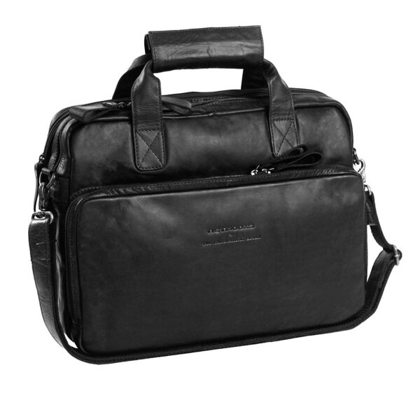 Fahrradtasche mit Laptopfach Wax Pull Up Geneva Schwarz