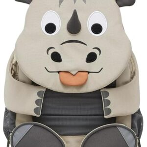 Kindergartenrucksack Großer Freund Nashorn Grau