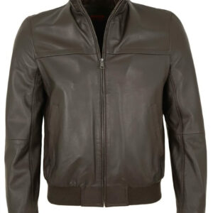 Maddox - Herren Echtleder Lederjacke Blouson Lammnappa Dunkelbraun