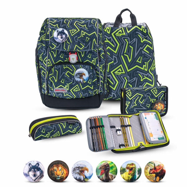 Premium Comfy Plus Iguana Schoolbag set 5pcs.