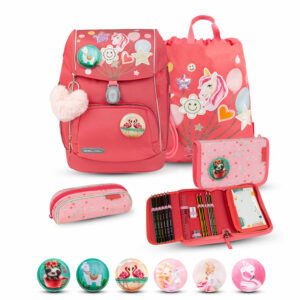 Premium Comfy Plus Rose Quartz Schoolbag set 5pcs.