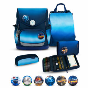 Premium Compact Plus Blue Navy Schoolbag set 5pcs.