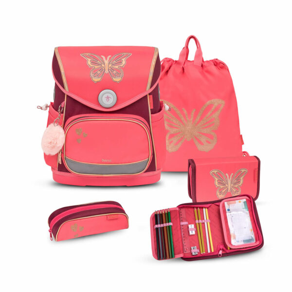 Premium Compact Plus Coral Schoolbag set 5pcs.