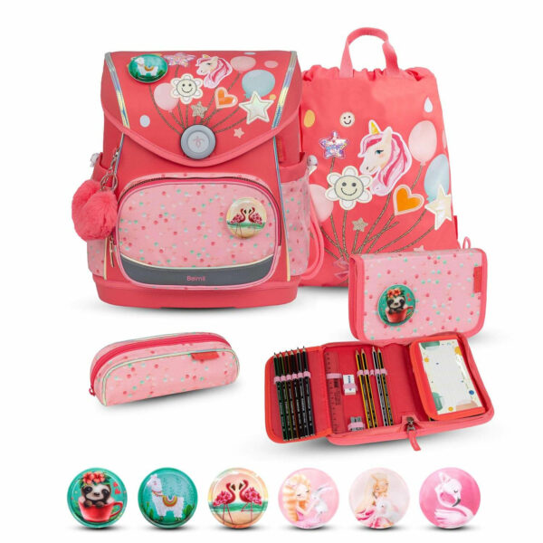 Premium Compact Plus Rose Quartz Schoolbag set 5pcs.