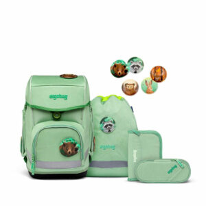 Schulranzen Cubo Set 6tlg. Waldbärwohner Grün