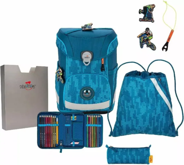 Schulranzen Set ErgoFlex Easy 5tlg. Trendsport Blau