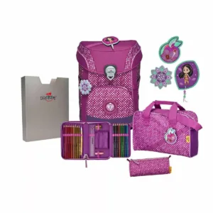 Schulranzen Set ErgoFlex Easy 6tlg. Purple Dots Violett