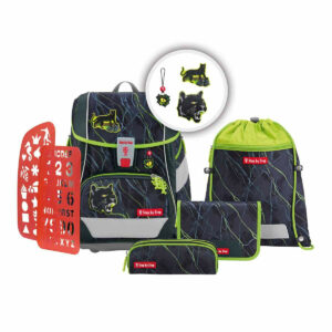 Schulrucksack 2IN1 Pluds Set 6tlg. Danger Cat Chiko Grau