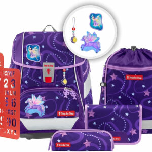 Schulrucksack 2IN1 Plus Set 6tlg. Pegasus Emily Lila