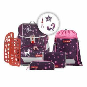 Schulrucksack 2IN1 Plus Set 6tlg. Reflect Unicorn Beere