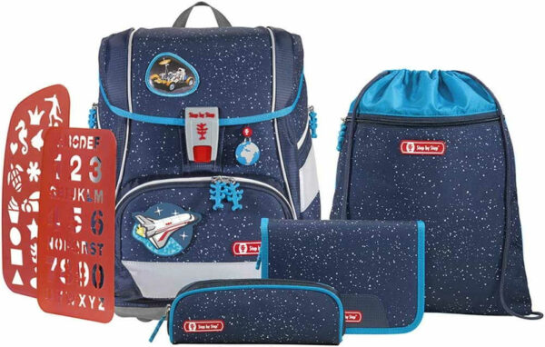 Schulrucksack 2IN1 Plus Set 6tlg. Sky Rocket Rico Dunkelblau