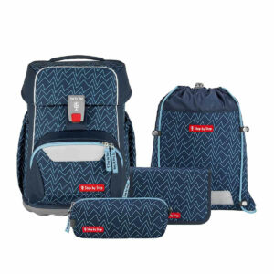 Schulrucksack Basis Set 4tlg. Blue Lines Blau