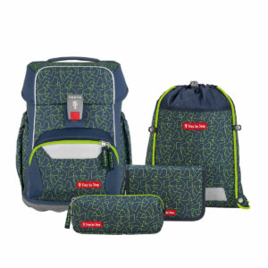 Schulrucksack Basis Set 4tlg. Green Geometrics Grün