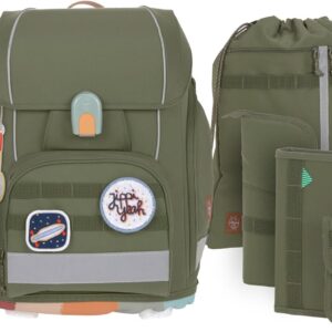 Schulrucksack Boxy Set 7tlg. Unique Olive