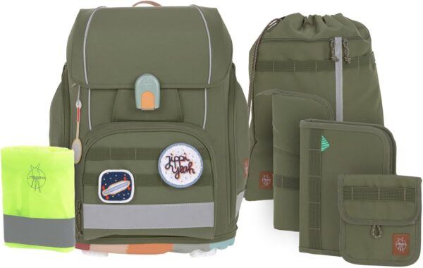 Schulrucksack Boxy Set 7tlg. Unique Olive
