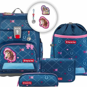 Schulrucksack Cloud Set 5tlg. Horse Lima Blau