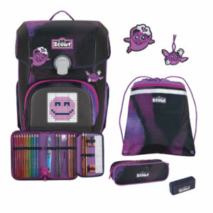 Schulrucksack Movie Star Neo Set 4tlg. Pixel Pink