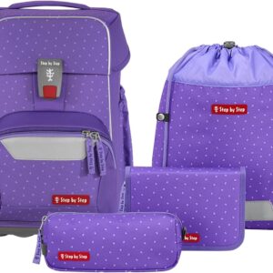 Schulrucksack Set 4tlg. Purple Konfetti Lila