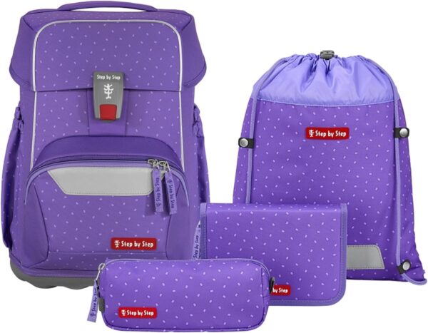 Schulrucksack Set 4tlg. Purple Konfetti Lila