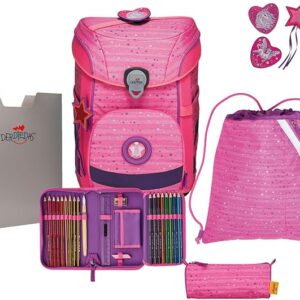 Schulrucksack Set 5tlg. Ergoflex Easy Pretty Unicorn Pink