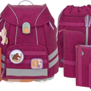 Schulrucksack Set 7 tlg. Set Flexy Unique Speckles Berry