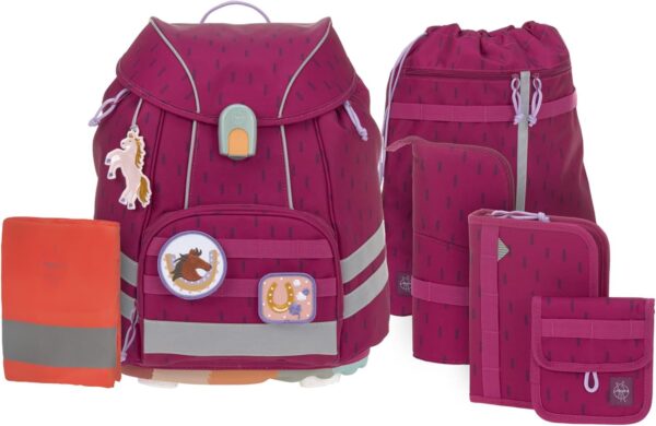 Schulrucksack Set 7 tlg. Set Flexy Unique Speckles Berry